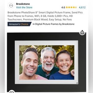 Brand New Brookstone PhotoShare 8” Smart Digital Picture Frame